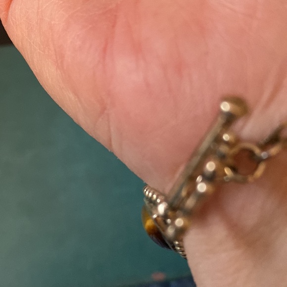 Tiger eye bracelet SIZE 7” Sterling Silver marked 925  VK - Picture 7 of 8